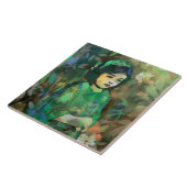 Carreau Fille en robe verte (Côté)