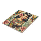 Carreau Fille encrée de la vieille école (Côté)