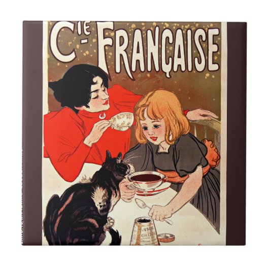 Carreau Fille et chat, Poster vintage, Alexandre Steinlen (Devant)