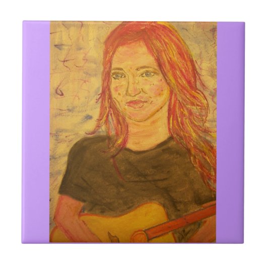 Carreau Fille et guitare (Devant)