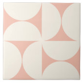 Carreau Fille Géométrique moderne Corail Semi cercles Carr (Devant)