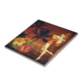 Carreau fille hawaïenne tropicale de poteau de totem de (Côté)