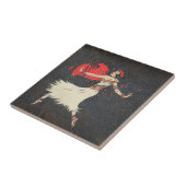 Carreau Fille hawaïenne vintage du danseur | de danse (Côté)