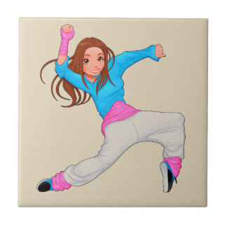 Carreau Fille mignonne de hip hop de danseur