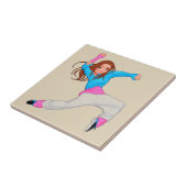 Carreau Fille mignonne de hip hop de danseur (Côté)