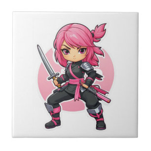Carreau Fille Ninja rose