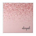 Carreau Fille Parties scintillant rose vif Fête moderne<br><div class="desc">Parties scintillant De Faux Pink Sparkle Gris Rose Girly (Grey) Simple Script Monogramme Nom Dessous de verre en mosaïque céramique. C'est le cadeau parfait pour obtenir un diplôme, un anniversaire, une Saint-Valentin, une fête de la mère, un mariage, une douche de mariée, un anniversaire, un baby shower ou une bachelorette...</div>