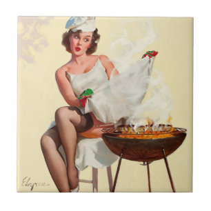 Carreau Fille pin-up barbecue