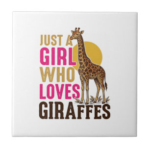 Carreau Fille qui aime les girafes Vintage Giraffe Shirt D