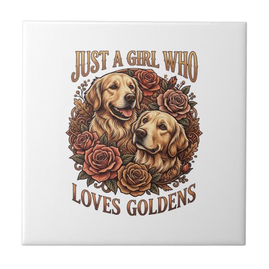 Carreau Fille qui aime simplement les roses pour chiens Go (Devant)