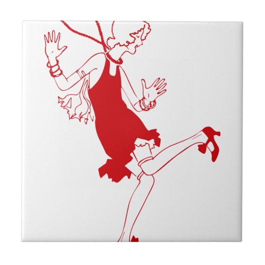 Carreau fille rouge (Devant)