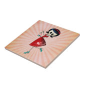 Carreau Fille squelettique douce et effrayante (Côté)