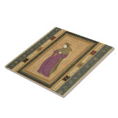 Carreau Fille tenant un aigrette, de la grande aube de (Côté)