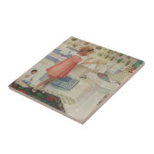 Carreau Fille vintage, Lave-linge Linge (Côté)