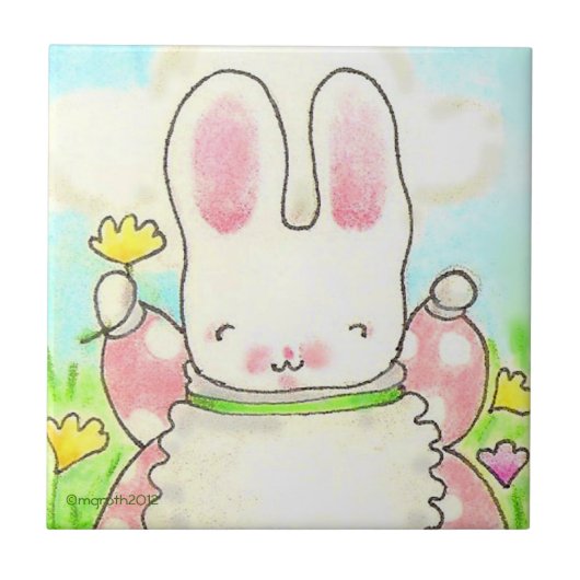 Carreau fillette lapin (Devant)