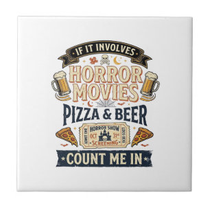 Carreau Films d'horreur Pizza Bière Drôle Halloween_1