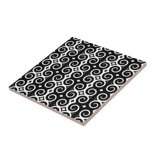 Carreau Fils noirs distinctifs (sur blanc) (Côté)