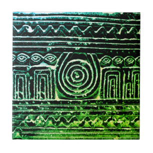 Carreau Filtre vert Motif mésopotamien ancien sumérien