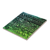 Carreau Filtre vert Motif mésopotamien ancien sumérien (Côté)