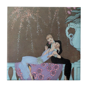 Carreau Fireworks Art déco vintage Le Feu, George Barbier