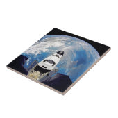 Carreau Fish Eye View Space Navette Atlantis Earth Orbit (Côté)