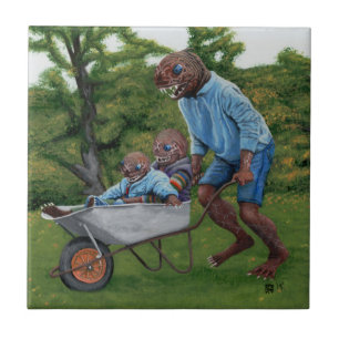 Carreau Fish Man Automne Amusants Imaginaire Art Carrelage