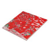 Carreau Five Phoenixes in Garden Chinese Red Floral (Côté)