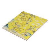 Carreau Five Phoenixes in Garden Chinese Yellow Floral (Côté)