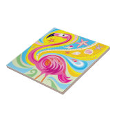 Carreau Flamant Rose avec Étoile de Mer (Côté)