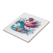 Carreau Flamant rose de plage amusant (Côté)