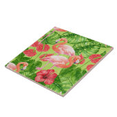 Carreau Flamant rose et plantes tropicaux (Côté)