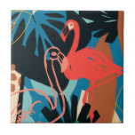 Carreau Flamant rose funky<br><div class="desc">Funky Flamant rose II par Juin Erica Vess. Les flamants roses sont entourés d'une végétation tropicale abstraite aux formes et couleurs uniques. | 133081GG</div>