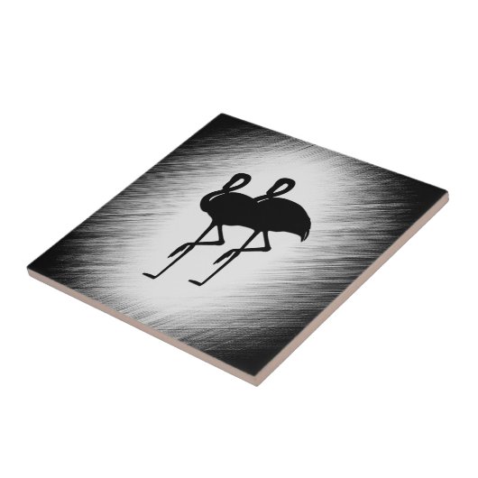 Carreau Flamant rose noir et blanc (Côté)