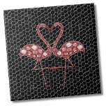 Carreau Flamant rose rose<br><div class="desc">Un joli imprimé flamand rose abstrait, parce que les flamants roses sont beaux et que la fille fillette n’aime pas les flamants roses ! Ces deux flamants baisants créent un petit coeur au centre. Elles sont en mosaïque et donnent une allure moderne et abstraite. Que vous souhaitiez utiliser ce carrelage...</div>