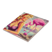 Carreau Flamant rose tropical - Montage (Côté)