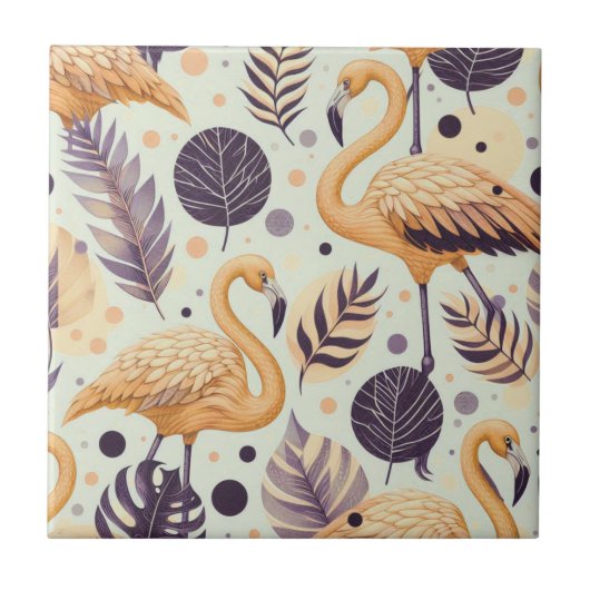 Carreau Flamant rose vintage sans couture (Devant)