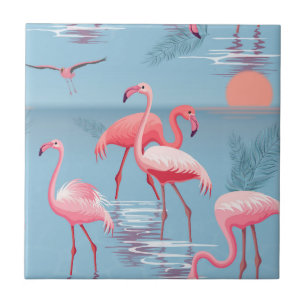 CARREAU FLAMANTS ROSES MOTIF 1