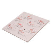 Carreau Flamants roses roses Multi-tuiles (Côté)
