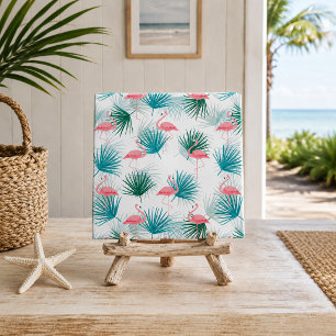 Carreau Flamants Tropicaux Feuilles de Palmier