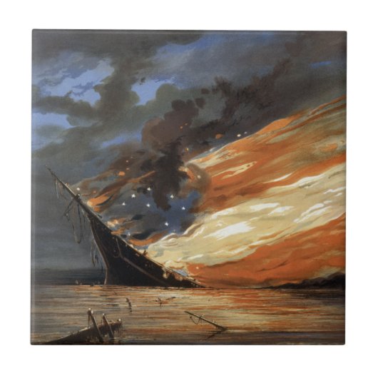 Carreau Flambeaux de la guerre civile rebelle sur le feu d (Devant)