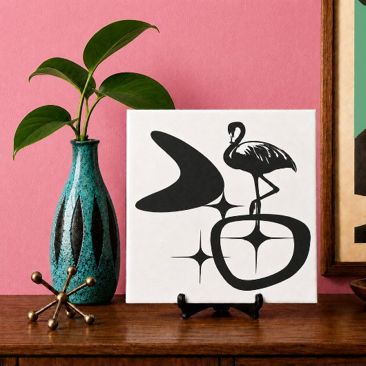 Carreau Flamingo MidCentury Moderne Formes Rétro Atomiques