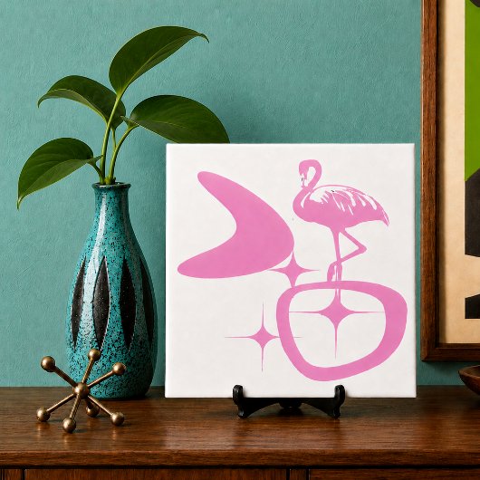 Carreau Flamingo Rose Forme Rétro Atomique Moderne du Mili