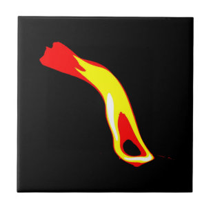 Carreau Flamme sur tuile en céramique noire