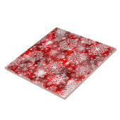 Carreau Flammes de neige sur rouge (Côté)