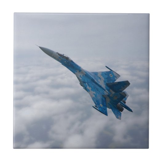 Carreau Flanker SU-27 Au-Dessus Des Nuages (Devant)