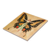Carreau Flapper Butterfly Flying Woman Illustration (Côté)
