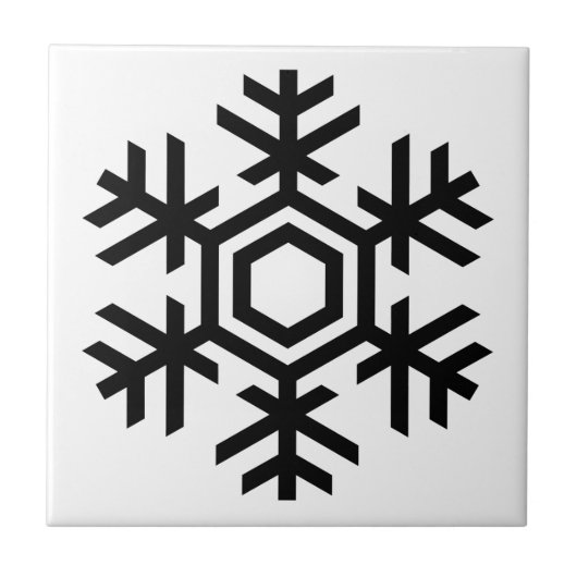 Carreau Flèche de neige noire et blanche (Devant)