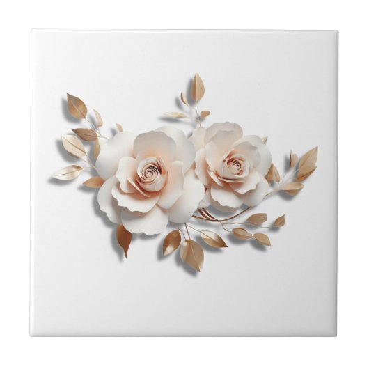 Carreau Fleur 3D White Blush (Devant)