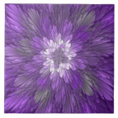 Carreau Fleur abstraite violette psychédélique Art fractal (Devant)