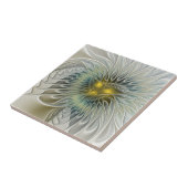 Carreau Fleur argentée dorée Fantastique Art fractal abstr (Côté)